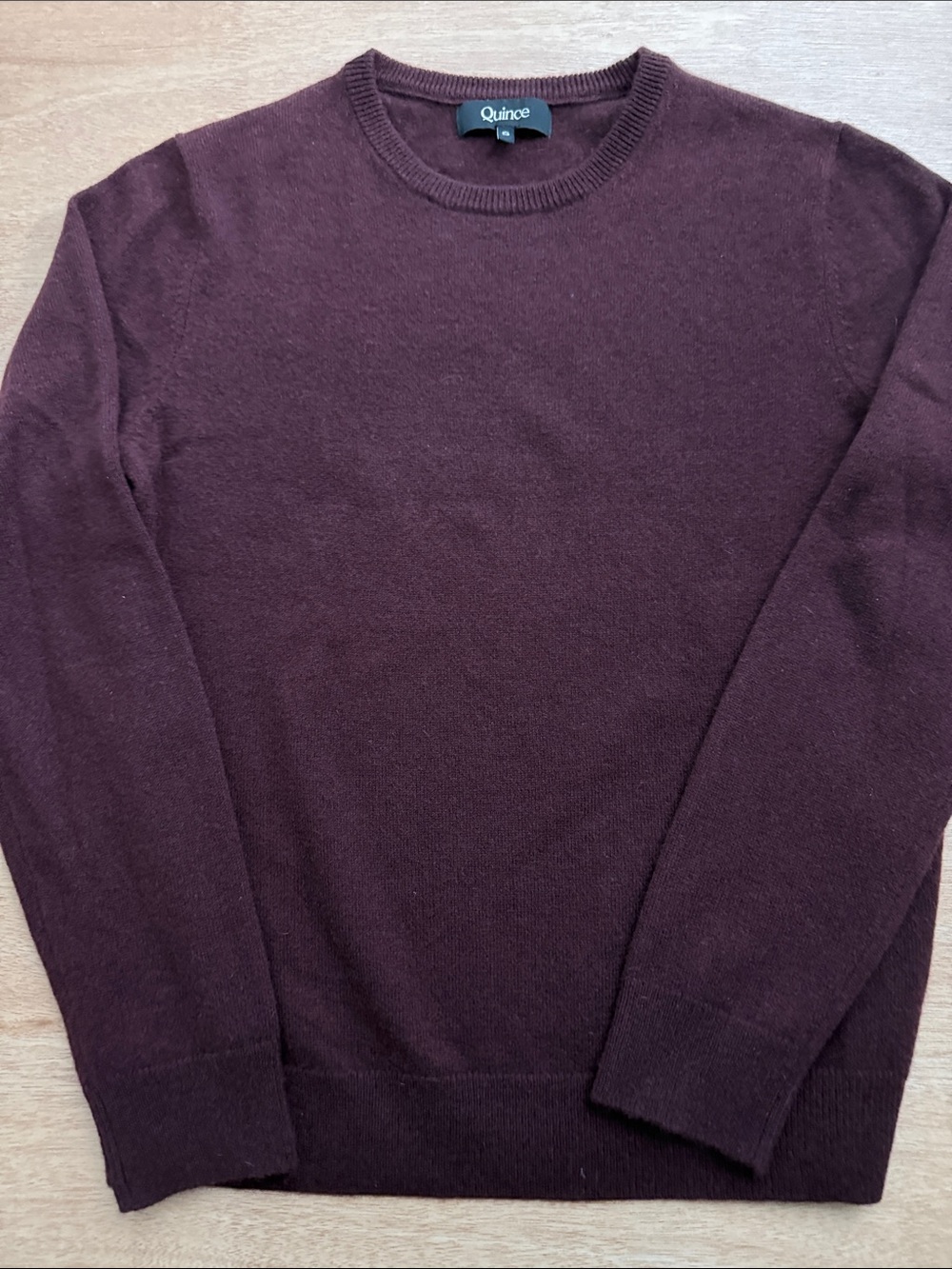 Quince Men’s Cashmere Crewneck Sweater in Deep Burgundy